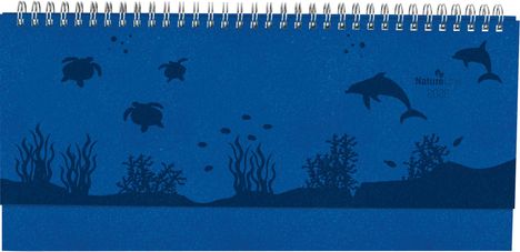 Tisch-Querkalender Nature Line Ocean 2025 - Tisch-Kalender - Büro-Kalender quer 29,7x13,5 cm - 1 Woche 2 Seiten - Umwelt-Kalender - mit Hardcover, Kalender