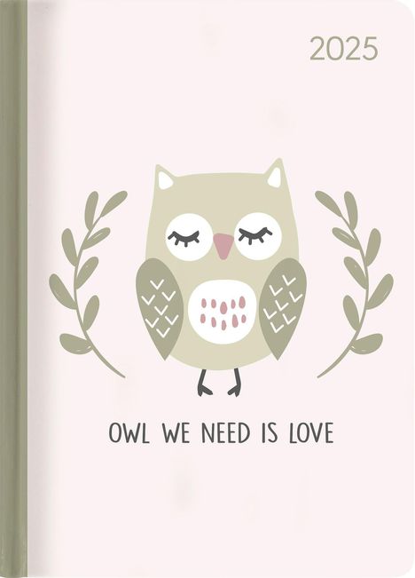 Lady Journal Owl we need 2025 - Eule - Taschenkalender A6 (10,7x15,2 cm) - Weekly - 192 Seiten - Notiz-Buch - Termin-Planer - Alpha Edition, Kalender