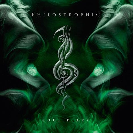 Text: "PHILOSTROPHIC", "SOUL DIARY". 

Grüne, neblige Illustration mit einem abstrakten Symbol in der Mitte.