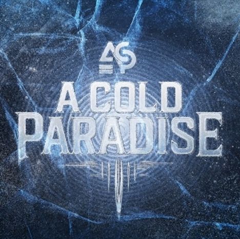 Text „A Cold Paradise“ mit Logo, auf eisigem Hintergrund.
