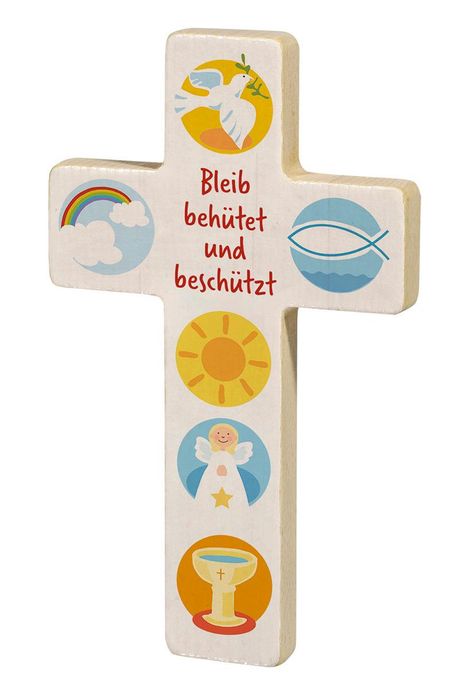 Holzkreuz 'Bleib behütet und beschützt', Diverse