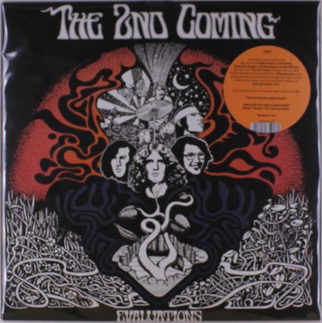"The 2nd Coming" oben, "Evaluations" unten, psychedelisches Design mit Köpfen und abstrakten Formen.