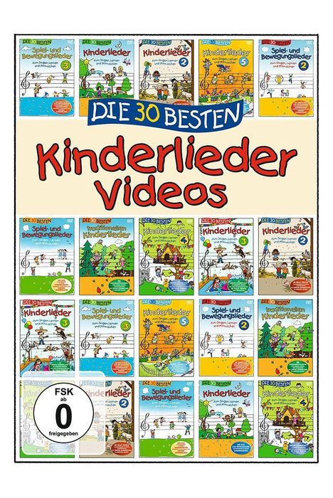 Die 30 besten Kinderlieder Videos, DVD