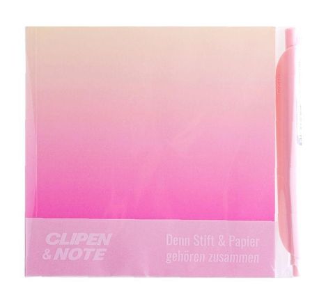 CLIPEN & Note Set (Spring Blossom / Cotton Candy Pink) Gelschreiber + Notizbuch, Diverse