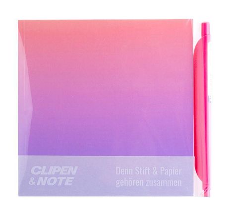 CLIPEN & Note Set (Violet Shine / Salmon Pink) Gelschreiber + Notizbuch, Diverse