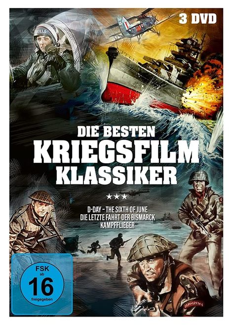 Die Besten Kriegsfilm-Klassiker (3 Filme), 3 DVDs