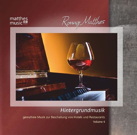 Ronny Matthes: Hintergrundmusik Vol. 4 - Gemafreie Musik zur Beschallung von Hotels und Restaurants - Klaviermusik, Jazz &amp; Klassik, CD