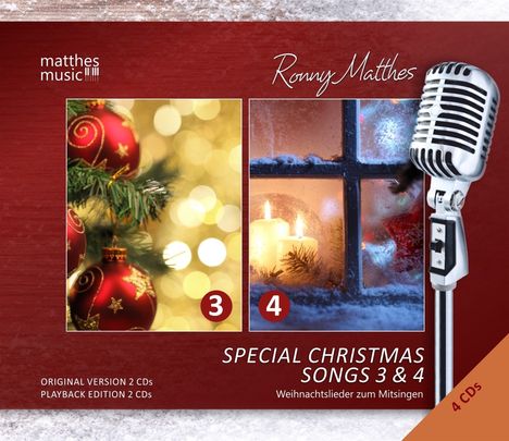Ronny Matthes: Special Christmas Songs,Vol.3 &amp; 4 mit Playback CDs, 4 CDs
