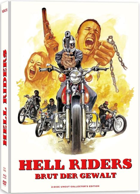 Hell Riders - Brut der Gewalt (Blu-ray &amp; DVD im Mediabook), 1 Blu-ray Disc und 1 DVD