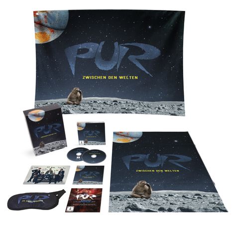 Pur: Zwischen den Welten (Limitierte Fanbox), 2 CDs, 1 DVD, 1 Blu-ray Disc und 2 Merchandise
