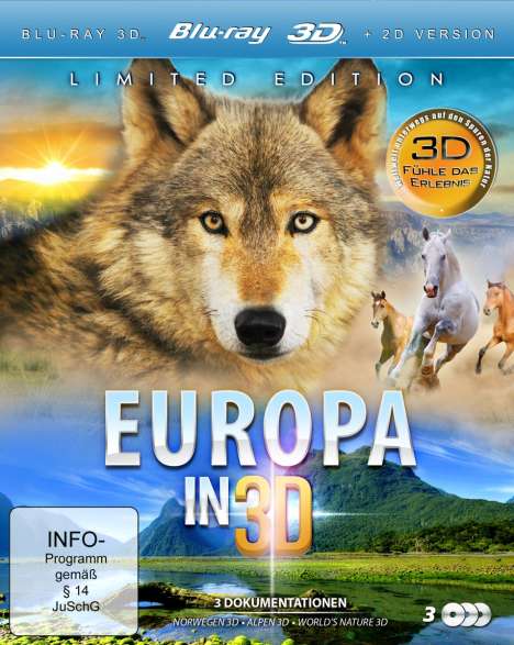 Europa in 3D (3D Blu-ray), 3 Blu-ray Discs