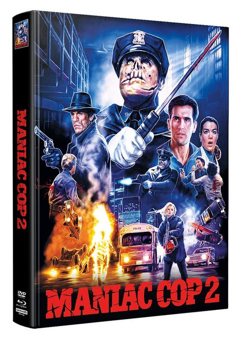 Maniac Cop 2 (Ultra HD Blu-ray, Blu-ray &amp; DVD im wattierten Mediabook), 1 Ultra HD Blu-ray, 1 Blu-ray Disc und 1 DVD