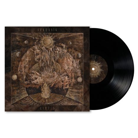 Text: "ARKHAAIK" oben, "VIHTS" unten. Dunkle, mystische Illustration mit organisch wirkenden, symmetrischen Formen.