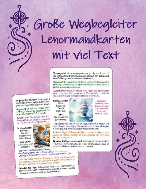 Angelina Schulze: Große Wegbegleiter Lenormandkarten mit viel Text, Buch