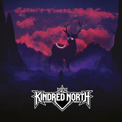 „Kindred North“ in markanter Schrift. Eine dunkle Landschaft mit einem leuchtenden, mystischen Hirsch im Vordergrund.