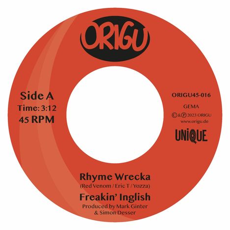 Freakin' Inglish: Rhyme Wrecka / A-Dorable (7"), Single 7"