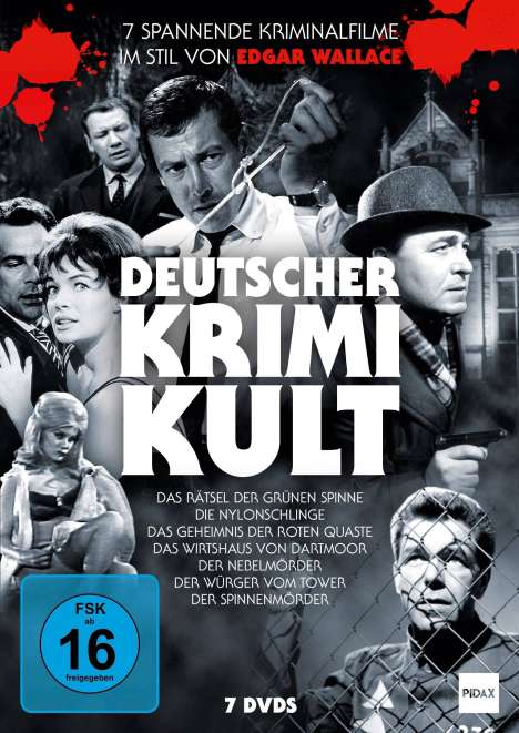 Deutscher Krimi-Kult (7 spannende Kriminalfilme im Stil von Edgar Wallace), 7 DVDs