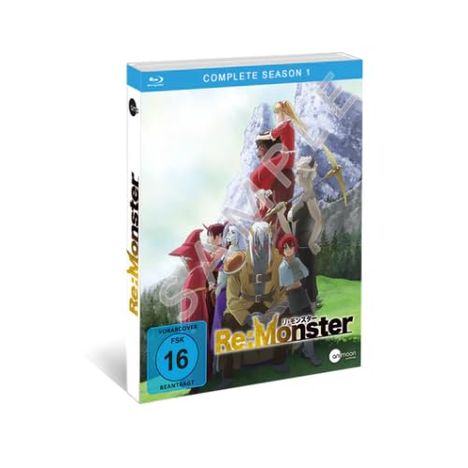 "COMPLETE SEASON 1", "Re:Monster", FSK 16. Animierte Figuren in Abenteuerpose vor Bergkulisse.