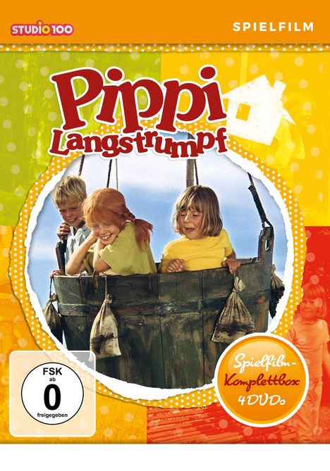 Pippi Langstrumpf (Spielfilm-Komplettbox), 4 DVDs