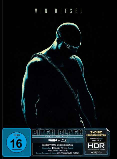 Pitch Black (Director's Cut) (Ultra HD Blu-ray &amp; Blu-ray), 1 Ultra HD Blu-ray und 2 Blu-ray Discs