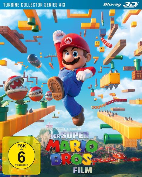 TURBINE COLLECTOR SERIES #13, Blu-ray 3D, FSK ab 6. Mario springt durch eine bunte, schwebende Gaming-Welt.