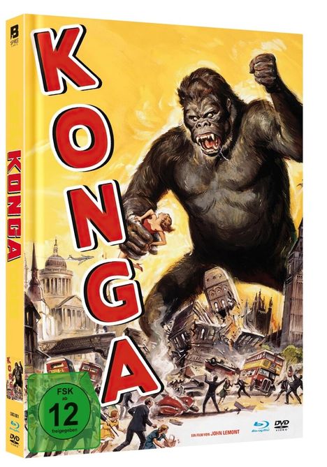 KONGA (Blu-ray &amp; DVD im Mediabook), 1 Blu-ray Disc und 1 DVD
