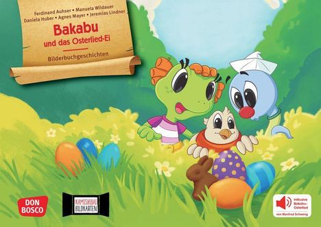 Ferdinand Auhser: Bakabu auf der Suche nach dem Osterlied-Ei. Kamishibai Bildkartenset, 2 Diverse