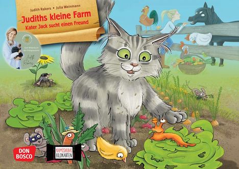 Judith Rakers: Judiths kleine Farm. Kater Jack sucht einen Freund. Kamishibai Bildkartenset, Diverse