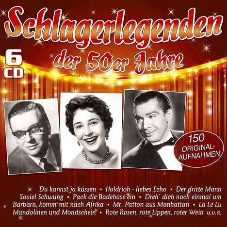 Schlagerlegenden der 50er Jahre: 150 Originalaufnahmen, 6 CDs