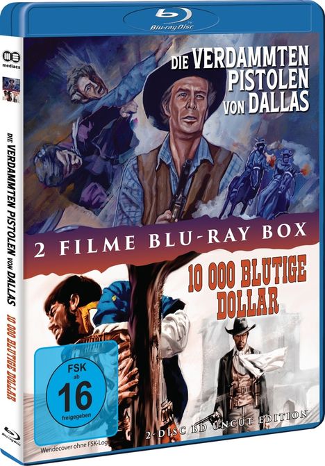 Die verdammten Pistolen von Dallas / 10.000 blutige Dollar (Blu-ray), 2 Blu-ray Discs