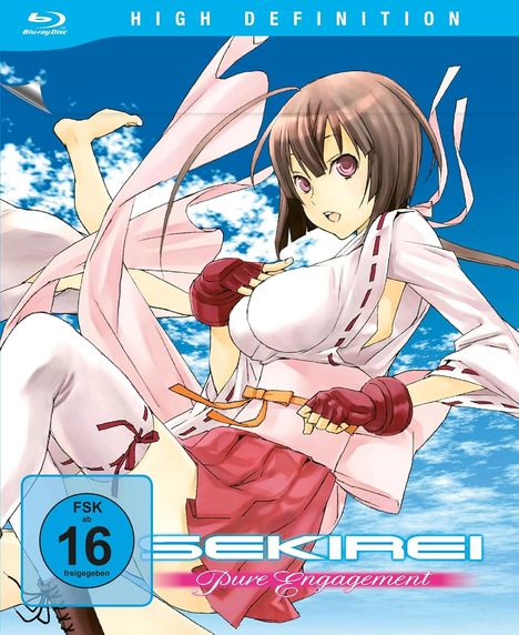 Text: "High Definition," "SEKIREI Pure Engagement," "FSK ab 16 freigegeben." Illustration eines Mädchens im Himmel.