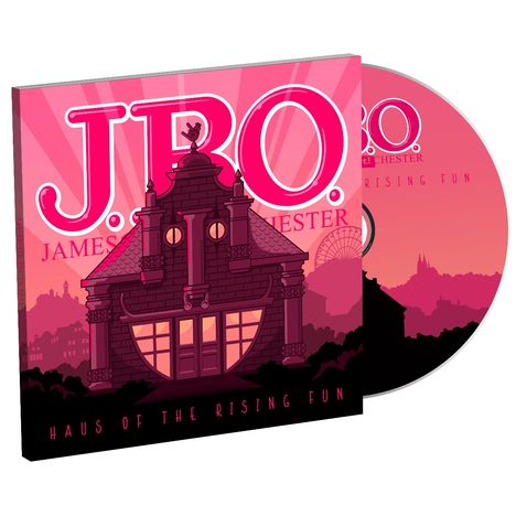 CD-Cover mit dem Text "J.B.O.", "JAMES BLAST ORCHESTER", "HAUS OF THE RISING FUN". Illustration eines Hauses.