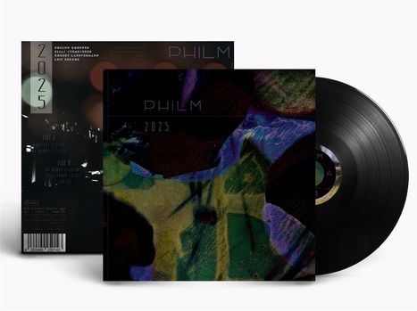 Texte: 'PHILM', '2025', 'Philipp Gropper', 'Ella', 'Timm/Eder'. Buntes, abstraktes Cover mit Schallplatte im Hintergrund.