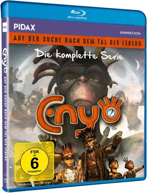 „Auf der Suche nach dem Tal des Lebens“, „Die komplette Serie“, „FSK ab 6 freigegeben“. Bunte Figurengruppe mit Masken.