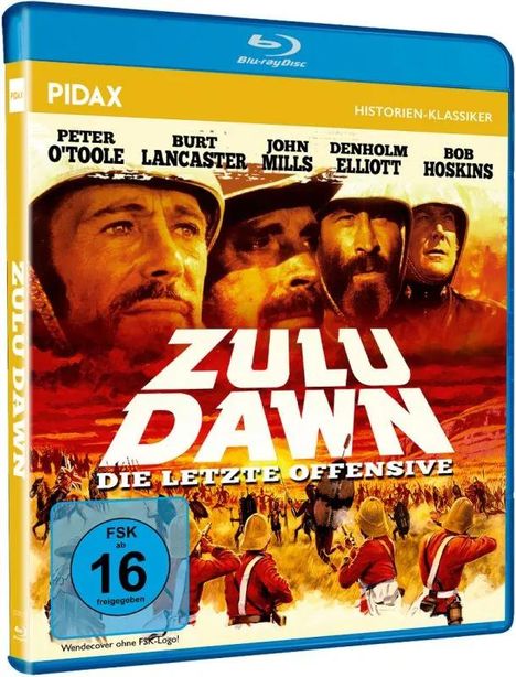 "ZULU DAWN, DIE LETZTE OFFENSIVE" in großen weißen Buchstaben, darunter Soldaten in historischen Uniformen.