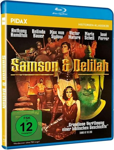 Blu-ray-Cover: "Samson & Delilah", FSK 12. Hauptdarsteller: Anthony Hamilton, Belinda Bauer. Historien-Klassiker.