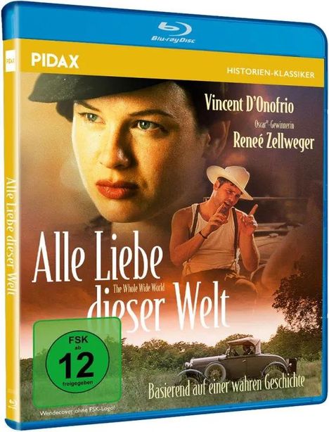 "Alle Liebe dieser Welt", FSK 12, Historien-Klassiker. Zwei Personen: eine Frau mit Hut, ein Mann mit Zigarette vor einem Auto.