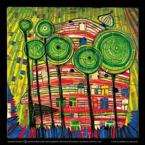 Hundertwasser Puzzle mit Grußkarte, Diverse