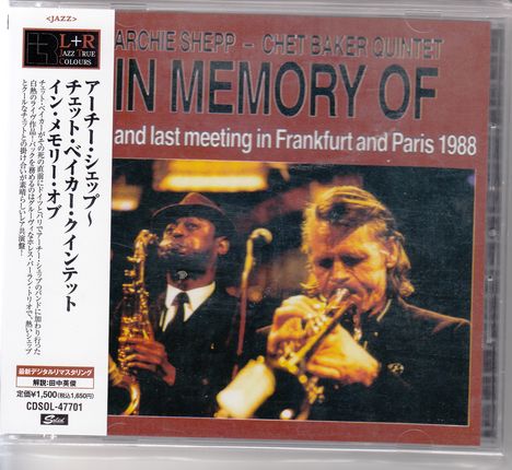 Archie Shepp &amp; Chet Baker: In Memory Of, CD