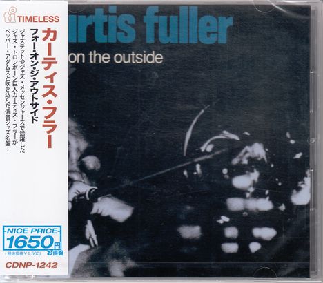 Text: "カーティス・フラー", "フォー・オン・ジ・アウトサイド", "NICE PRICE 1650円", "CDNP-1242".  
Farbiges Cover mit verschwommenem Motiv.