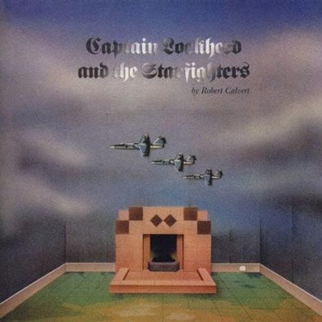 Der Titel lautet: "Captain Lockheed and the Starfighters by Robert Calvert". Es zeigt ein Zimmer mit Flugzeugen an der Wand.