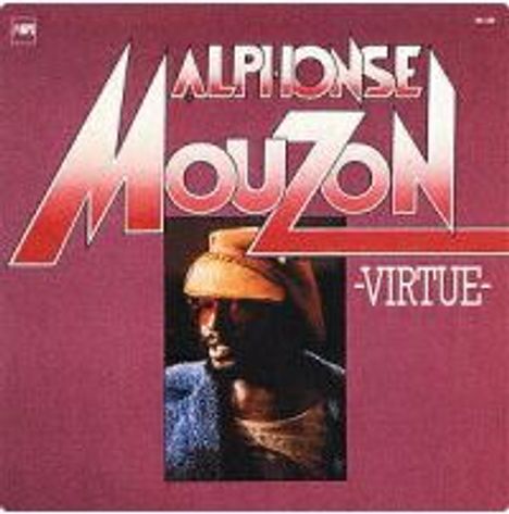 „ALPHONSE MOUZON - VIRTUE“ in großen, stilisierten Buchstaben, darunter ein Porträt eines Mannes mit Hut und Jacke.