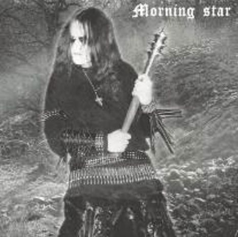 Oben rechts steht "Morning Star". Eine Person mit langen Haaren hält eine Gitarre, im Hintergrund Waldlandschaft.