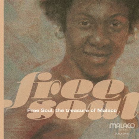 „Free Soul: the treasure of Malaco“. Unscharfes Foto einer lächelnden Person. Links ein Logo mit „Malaco“.
