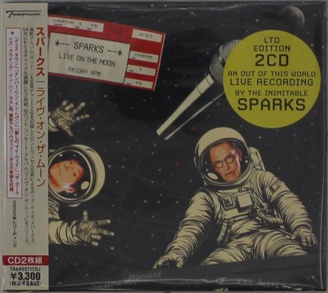 LTD EDITION 2CD. An out of this world live recording by the inimitable SPARKS. Zwei Astronauten, Mikrofon im All.