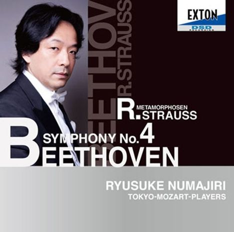 "Beethoven Symphony No. 4, R. Strauss Metamorphosen, Ryusuke Numajiri, Tokyo-Mozart-Players." Porträt eines Mannes links.