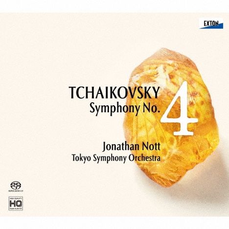 TCHAIKOVSKY Symphony No. 4, Jonathan Nott, Tokyo Symphony Orchestra. Oranger Kristall rechts, Exton-Logo oben rechts.