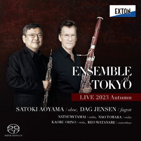 "ENSENBLE of TOKYO LIVE 2023 Autumn" mit Musikern Satoki Aoyama, Dag Jensen. Zwei Männer, einer mit Oboe, einer mit Fagott.