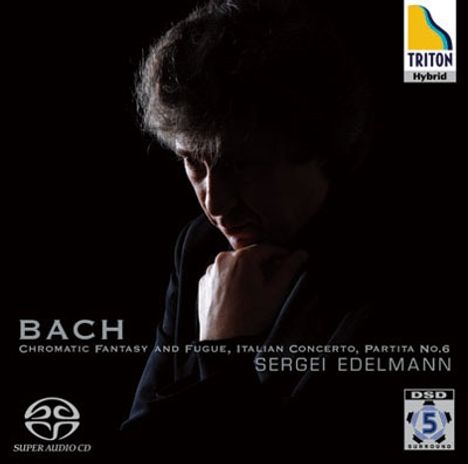 "BACH", "Chromatic Fantasy and Fugue", "Italian Concerto", "Partita No.6", "Sergei Edelmann", Triton-Logo oben rechts.