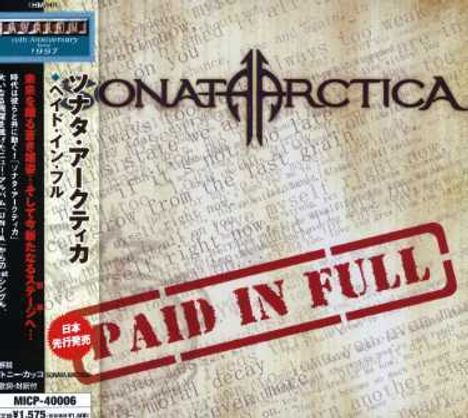 Sonata Arctica: Paid In Full +1, Maxi-CD